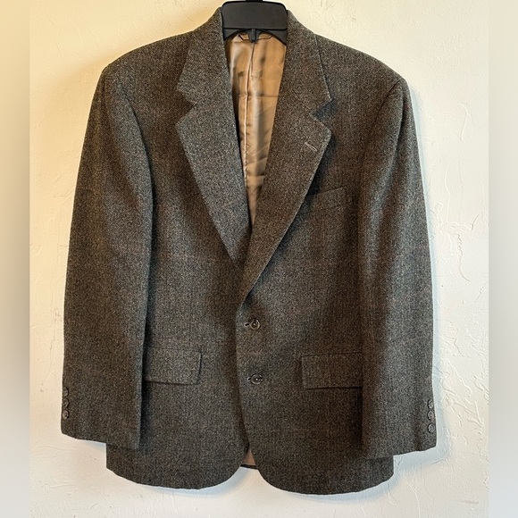 Classic Vintage Men’s Brown Wool/Alpaca Tweed Academia Preppy Blazer Sz 40S - Picture 1 of 13